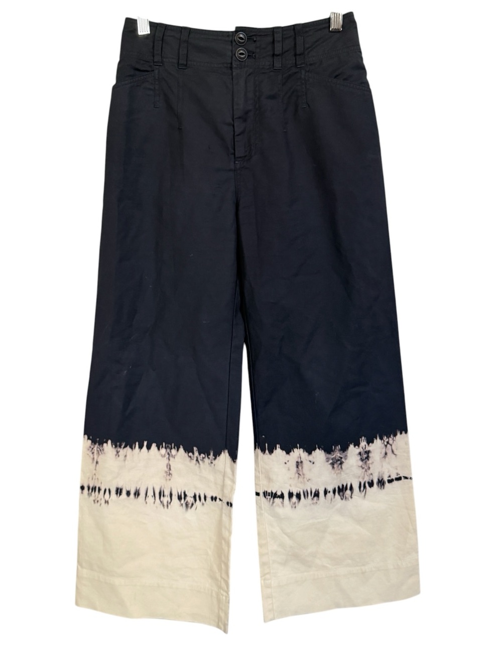 Anthropologie Tie Dye Wide Leg Pants Women’s Size 26 Navy Ivory